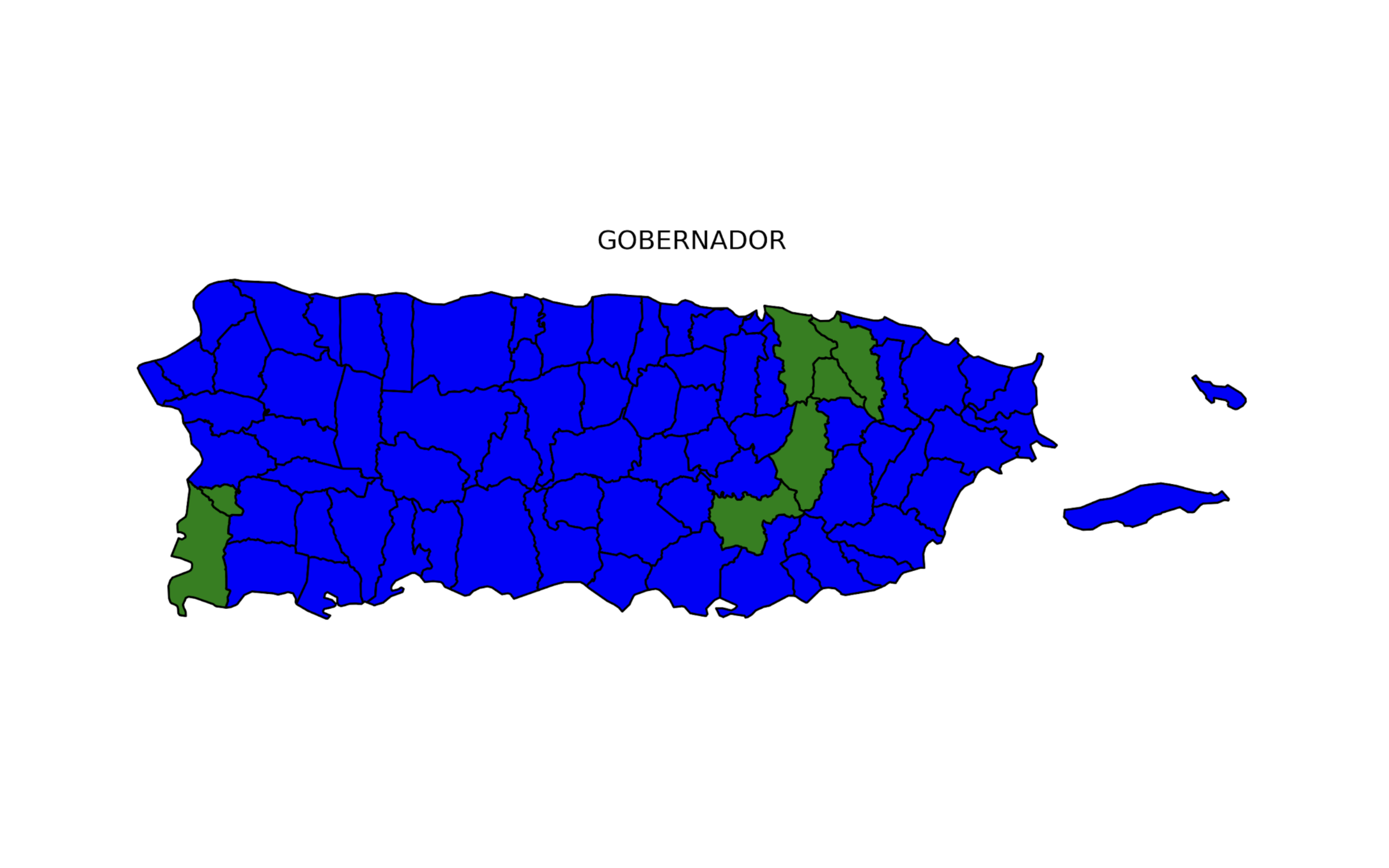 Map of Puerto Rico - Governor results